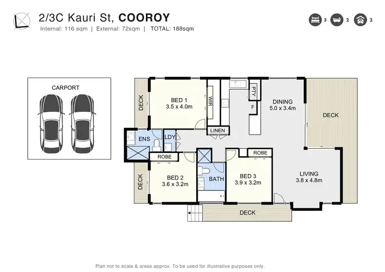 Floorplan of Homely unit listing, 2/3C Kauri Street, Cooroy QLD 4563