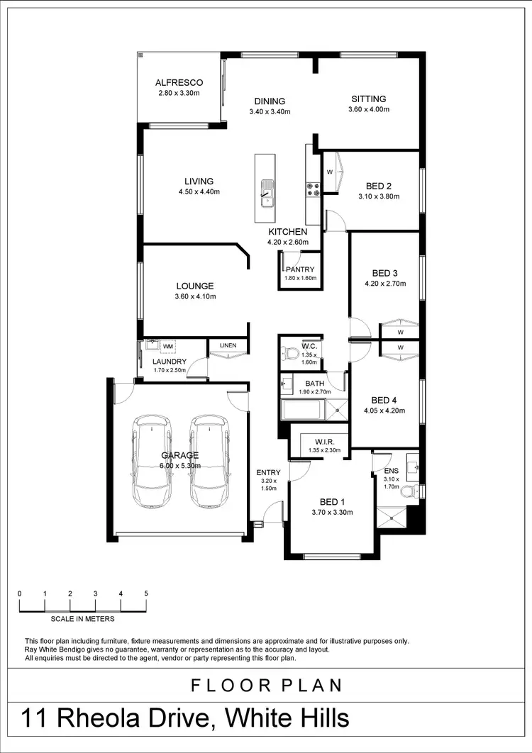 Floorplan of Homely house listing, 11 Rheola Drive, White Hills VIC 3550