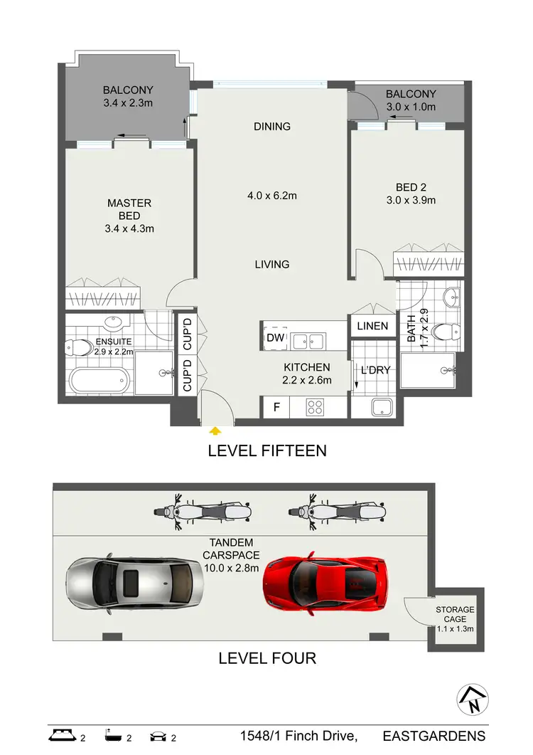 Floorplan of Homely apartment listing, 1548/1 Finch Drive, Eastgardens NSW 2036