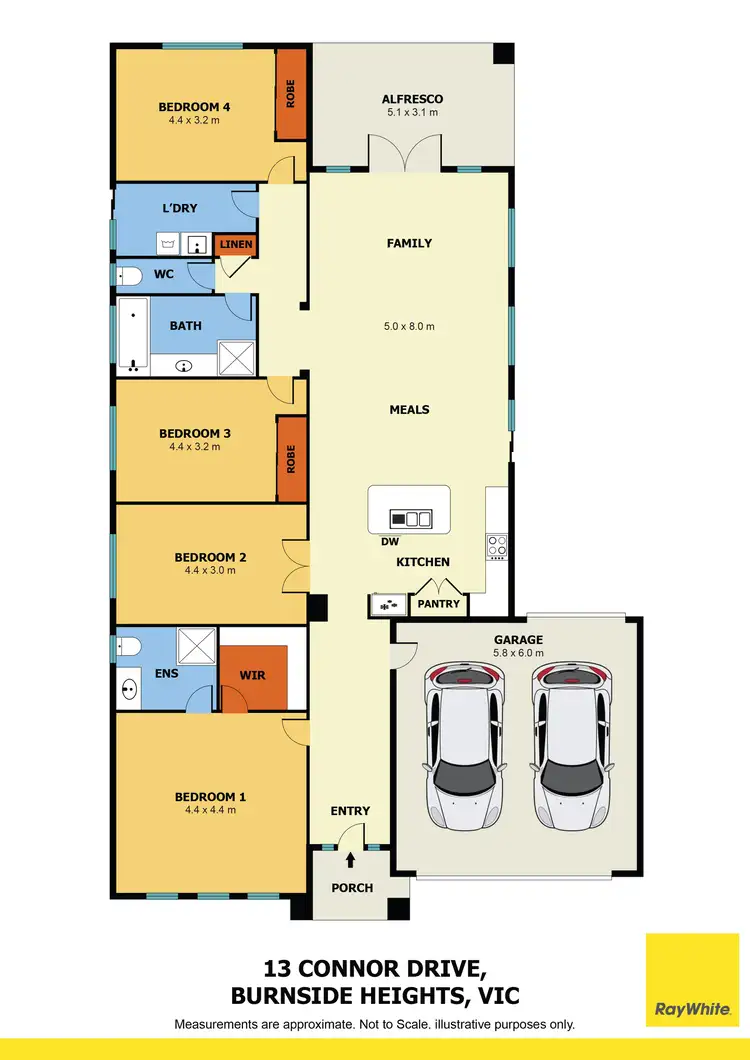 Floorplan of Homely house listing, 13 Connor Drive, Burnside Heights VIC 3023
