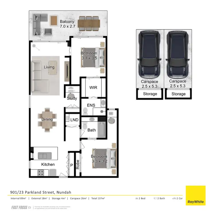 Floorplan of Homely apartment listing, 901/23 Parkland Street, Nundah QLD 4012