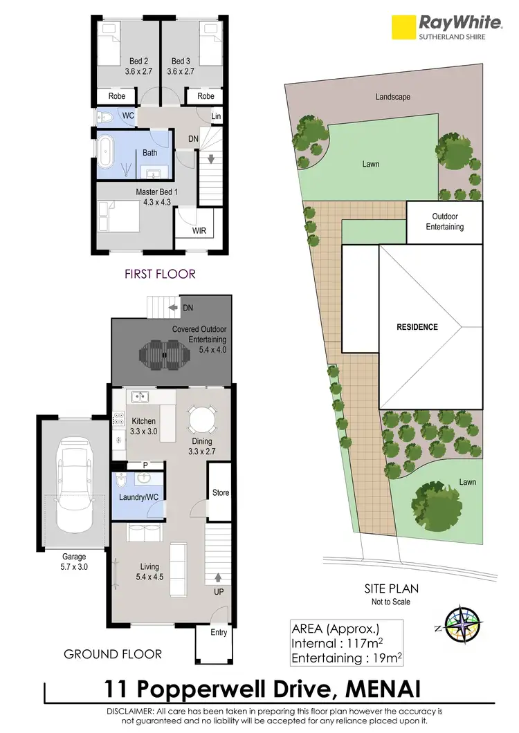 Floorplan of Homely semi-detached listing, 11 Popperwell Drive, Menai NSW 2234