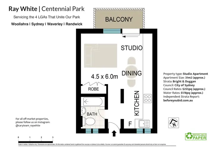 Floorplan of Homely studio listing, 348/58 Cook Road, Centennial Park NSW 2021