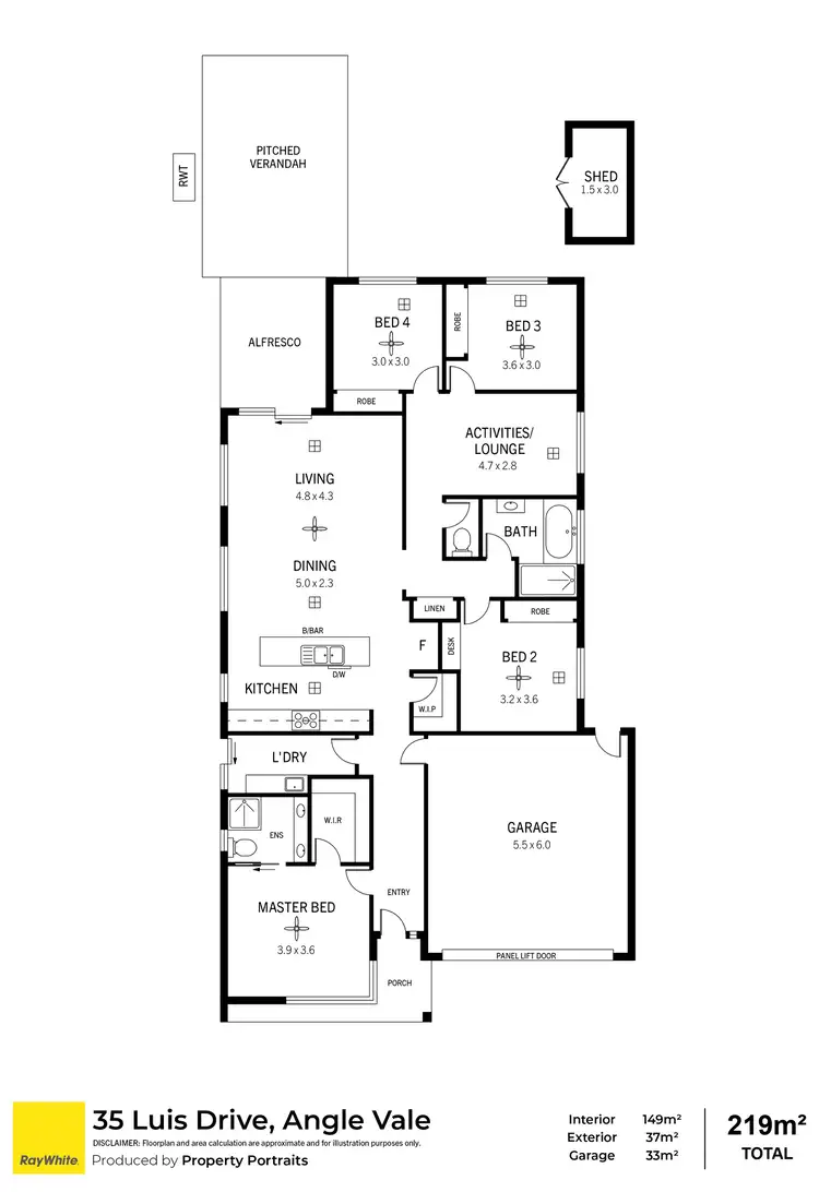 Floorplan of Homely house listing, 35 Luis Drive, Angle Vale SA 5117