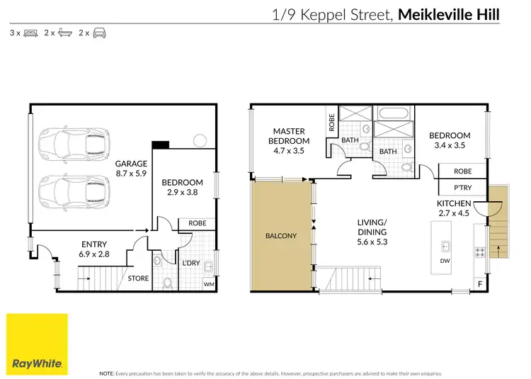 Floorplan of Homely house listing, 1/9 Keppel Street, Meikleville Hill QLD 4703