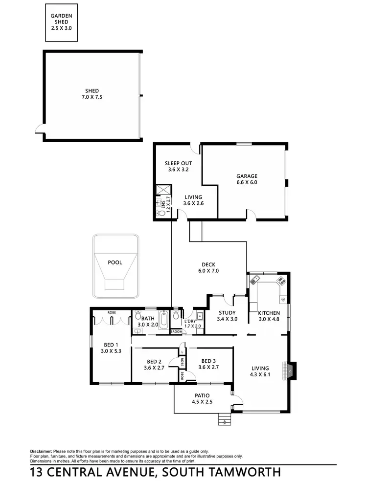 Floorplan of Homely house listing, 13 Central Avenue, Tamworth NSW 2340
