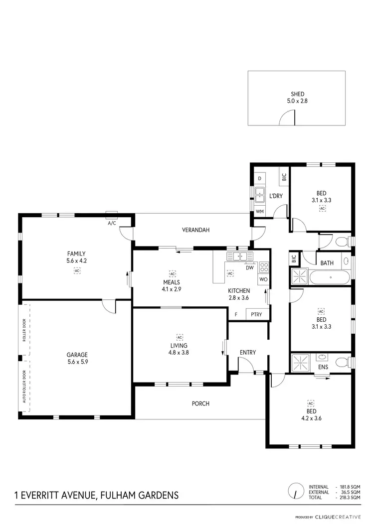 Floorplan of Homely house listing, 1 Everritt Avenue, Fulham Gardens SA 5024