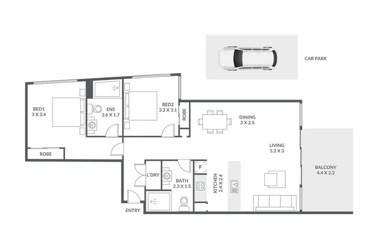 Floorplan of Homely apartment listing, 12101/22 Merivale Street, South Brisbane QLD 4101