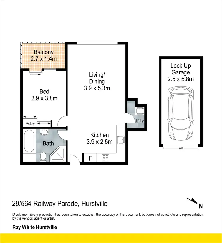 Floorplan of Homely unit listing, 29/564-576 Railway Parade, Hurstville NSW 2220