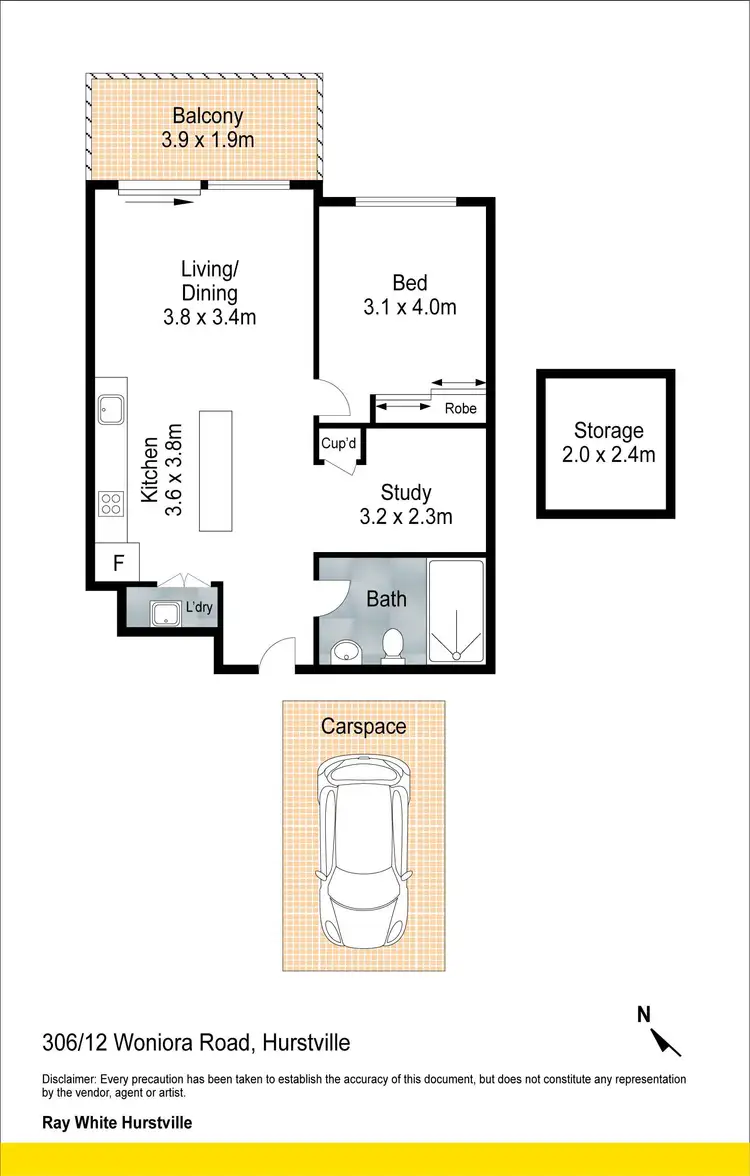 Floorplan of Homely apartment listing, 306/12 Woniora Road, Hurstville NSW 2220