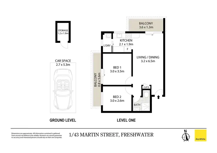 Floorplan of Homely apartment listing, 1/43 Martin Street, Freshwater NSW 2096