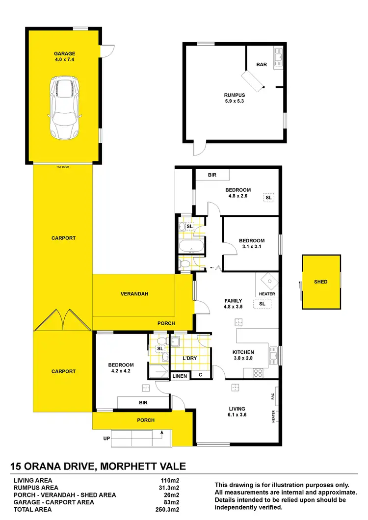 Floorplan of Homely house listing, 15 Orana Drive, Morphett Vale SA 5162