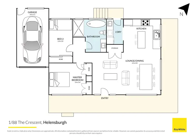 Floorplan of Homely semi-detached listing, 1/88 The Crescent, Helensburgh NSW 2508