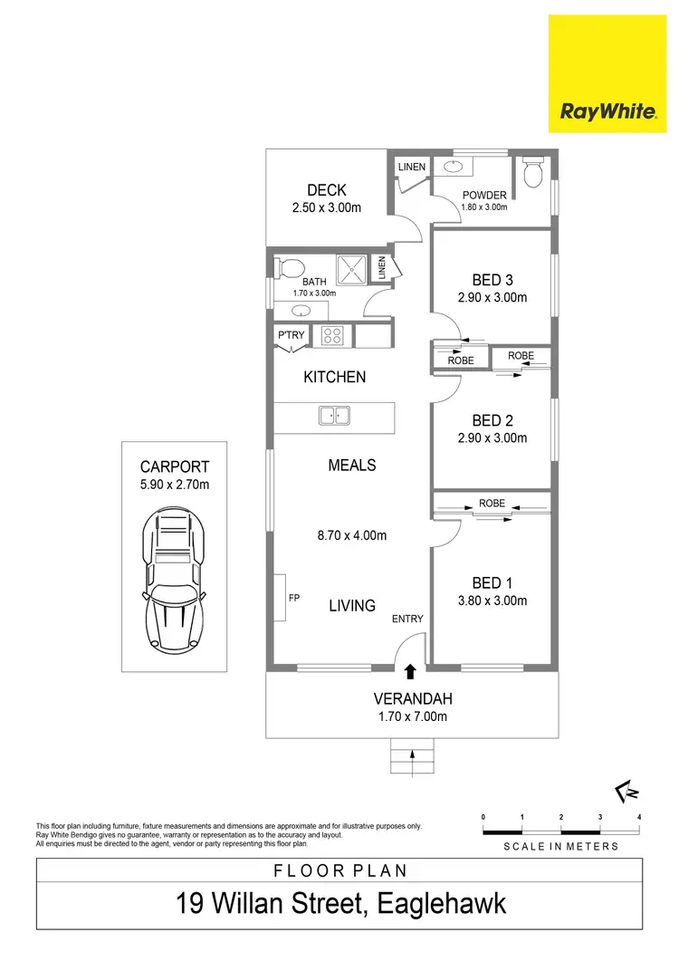 Floorplan of Homely house listing, 19 Willan Street, Eaglehawk VIC 3556