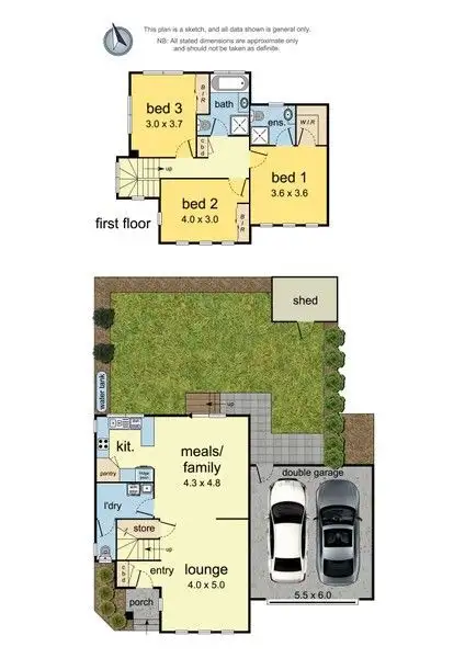 Floorplan of Homely townhouse listing, 1/47 Taylors Road, Croydon VIC 3136