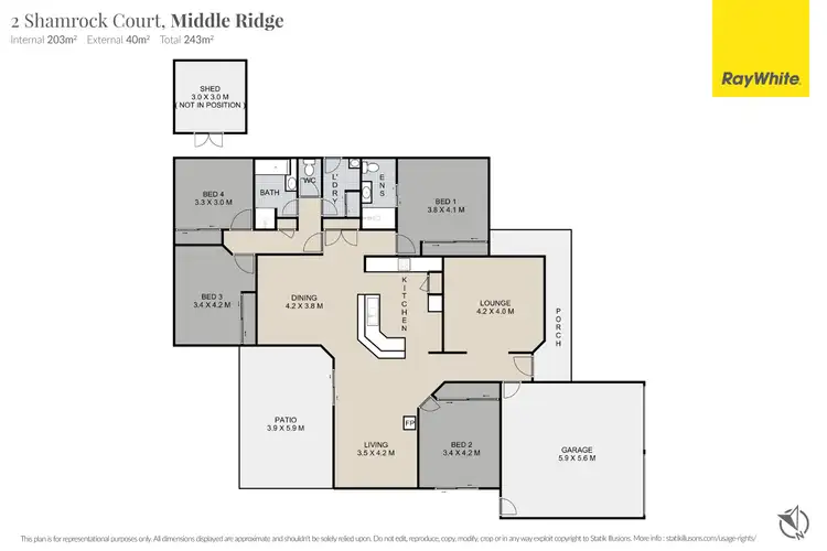 Floorplan of Homely house listing, 2 Shamrock Court, Middle Ridge QLD 4350