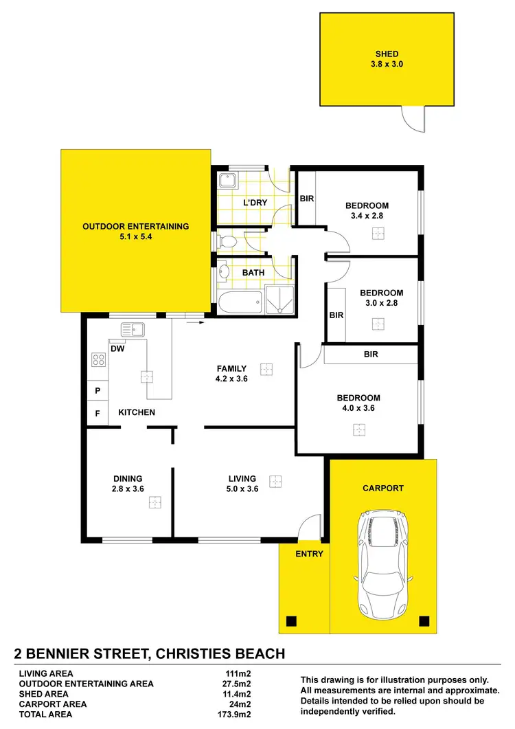 Floorplan of Homely house listing, 2 Bennier Street, Christies Beach SA 5165
