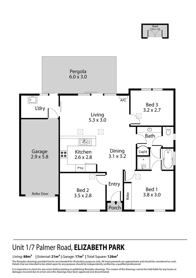 Floorplan of Homely house listing, 1/7 Palmer Road, Elizabeth Park SA 5113