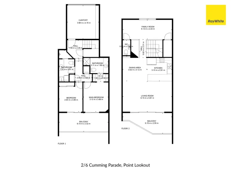 Floorplan of Homely unit listing, 2/6 Cumming Parade, Point Lookout QLD 4183