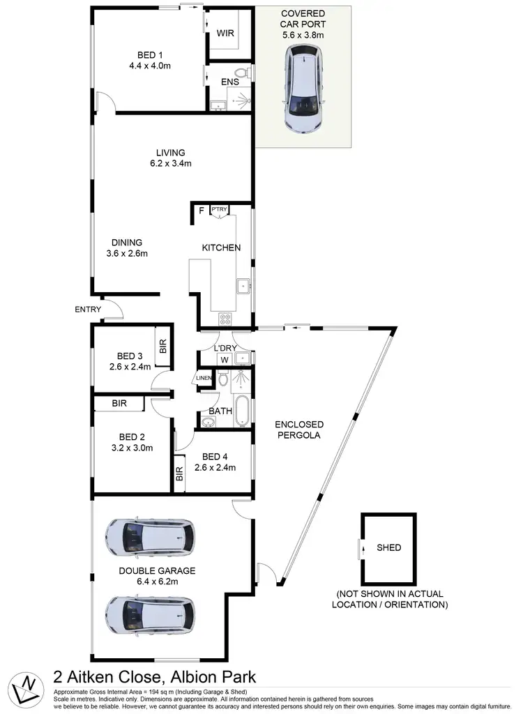 Floorplan of Homely house listing, 2 Aitken Close, Albion Park NSW 2527