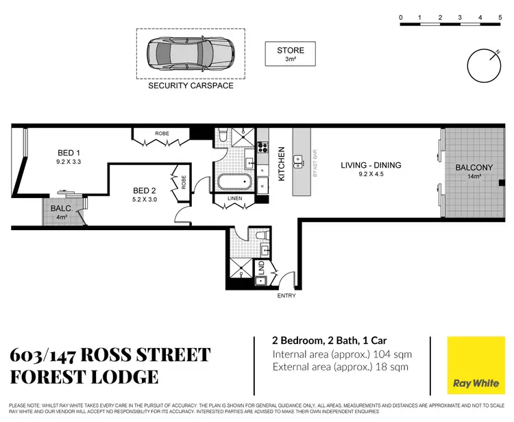 Floorplan of Homely apartment listing, 603/147 Ross Street, Forest Lodge NSW 2037