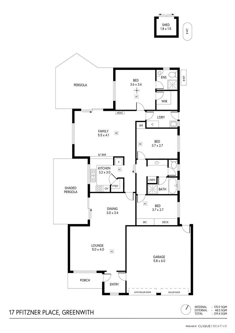 Floorplan of Homely house listing, 17 Pfitzner Place, Greenwith SA 5125