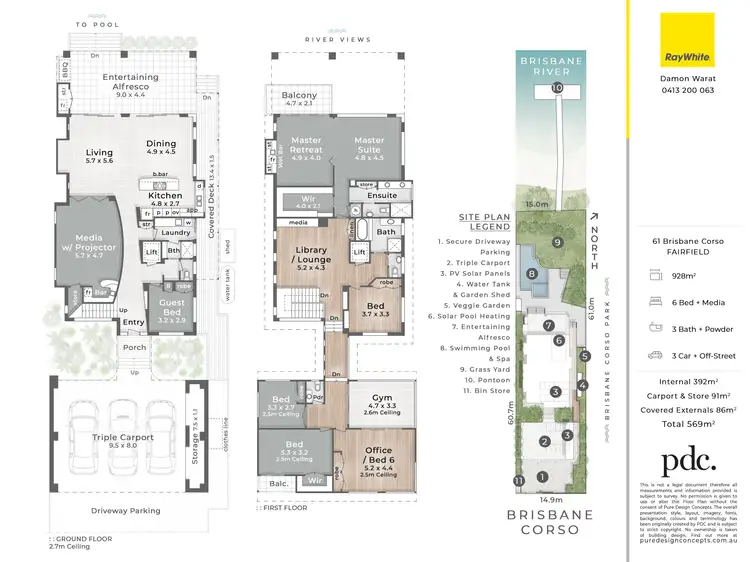 Floorplan of Homely house listing, 61 Brisbane Corso, Fairfield QLD 4103