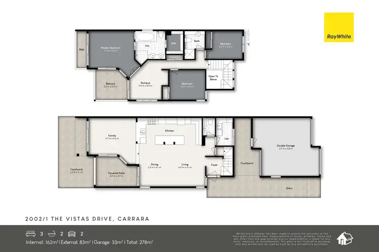 Floorplan of Homely townhouse listing, 2002/1 The Vistas Drive, Carrara QLD 4211