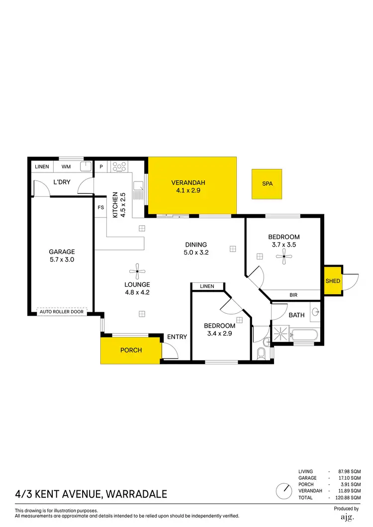 Floorplan of Homely unit listing, 4/3 Kent Avenue, Warradale SA 5046