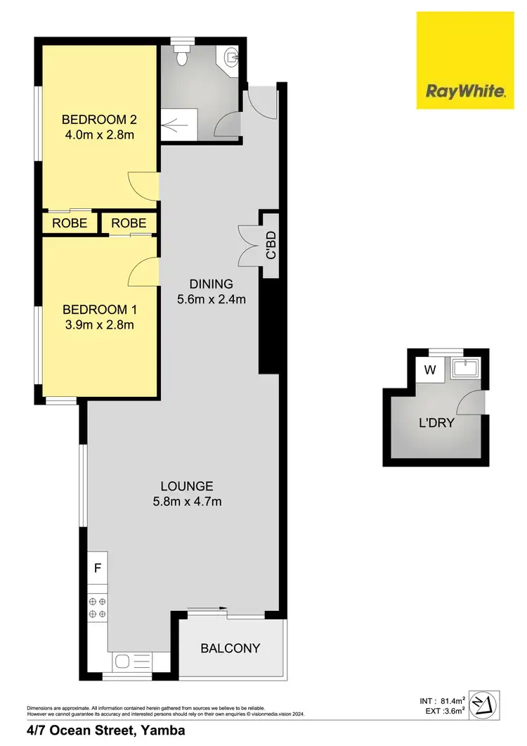 Floorplan of Homely apartment listing, 4/7 Ocean Street, Yamba NSW 2464