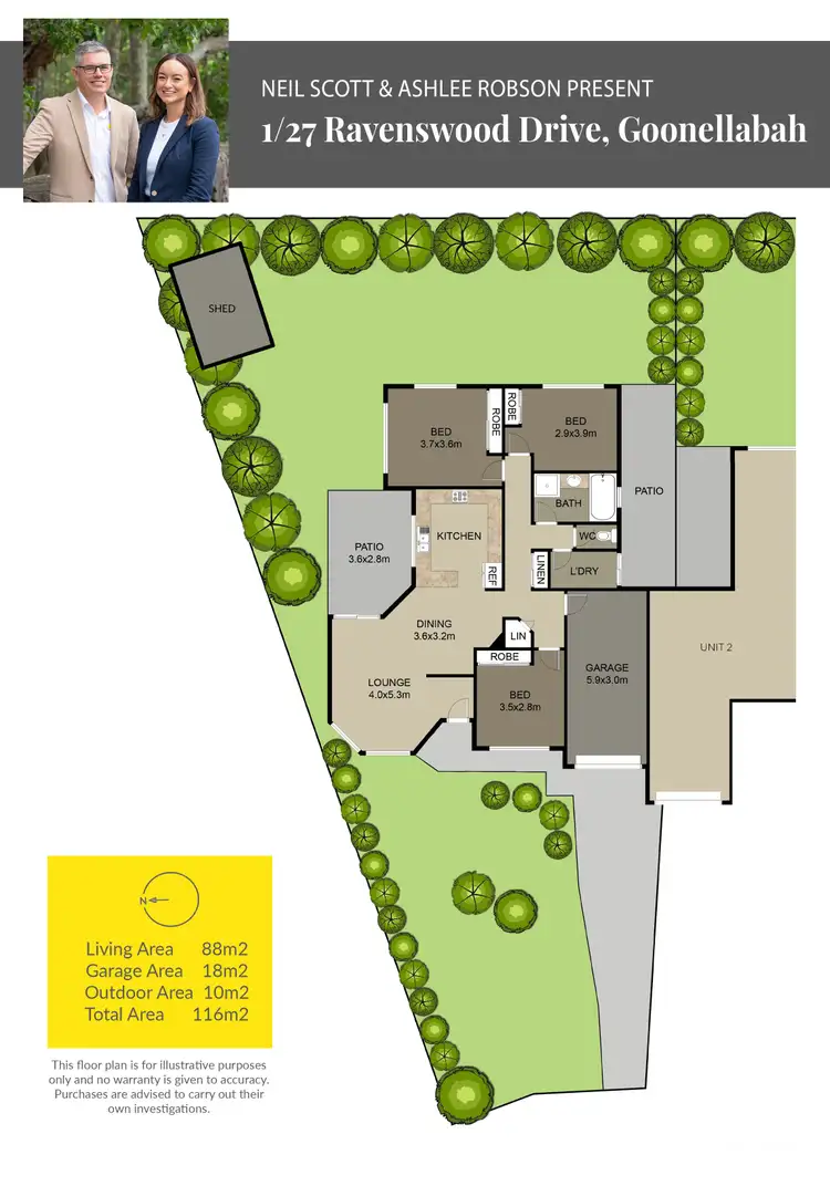 Floorplan of Homely unit listing, 1/27 Ravenswood Drive, Goonellabah NSW 2480