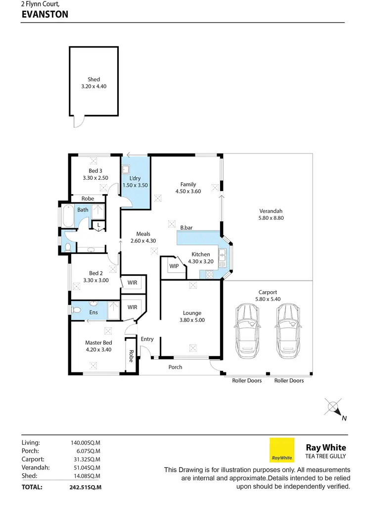 Floorplan of Homely house listing, 2 Flynn Court, Evanston SA 5116