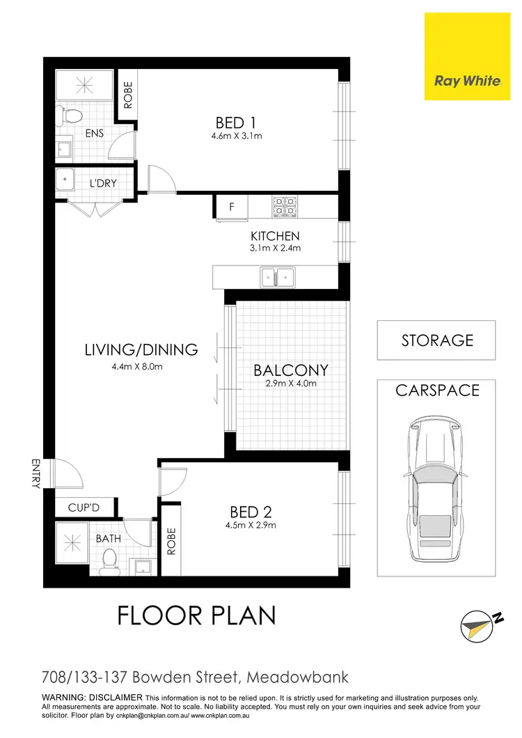 Floorplan of Homely apartment listing, 708/133 Bowden Street, Meadowbank NSW 2114