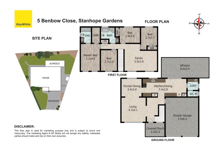 Floorplan of Homely house listing, 5 Benbow Close, Stanhope Gardens NSW 2768