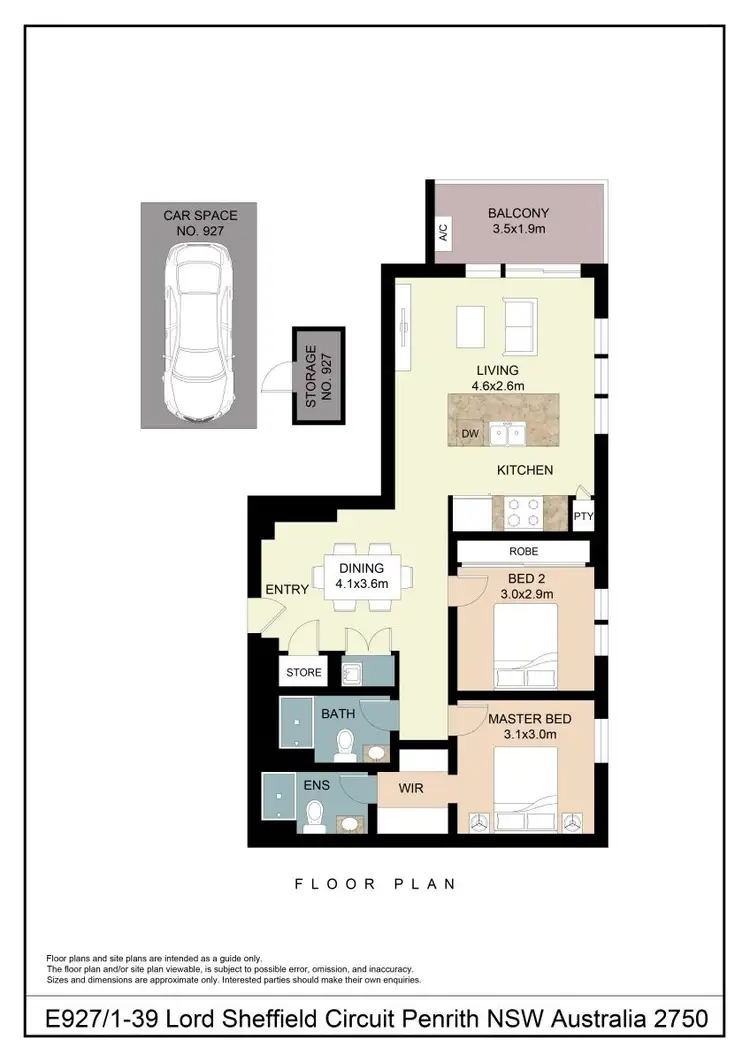 Floorplan of Homely apartment listing, E927/1-39 Lord Sheffield Circuit, Penrith NSW 2750