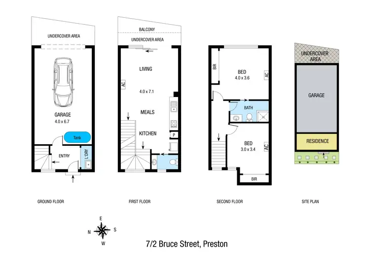 Floorplan of Homely townhouse listing, 7/2 Bruce Street, Preston VIC 3072
