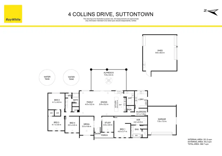 Floorplan of Homely house listing, 4 Collins Drive, Suttontown SA 5291