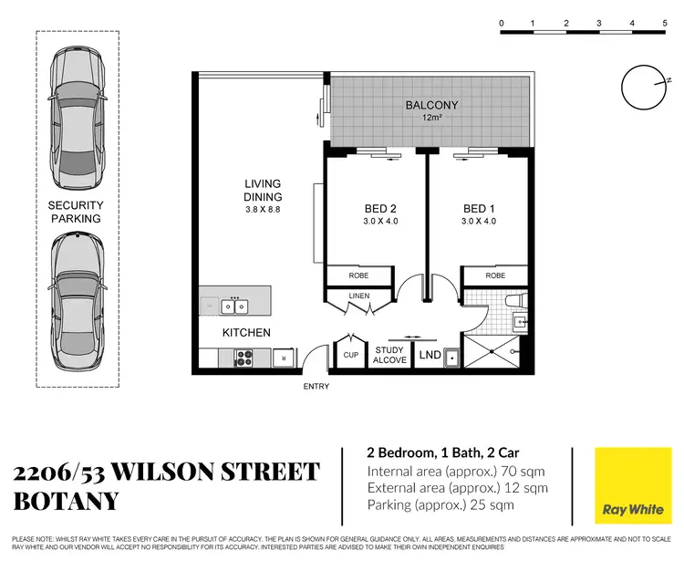 Floorplan of Homely apartment listing, 2206/53 Wilson Street, Botany NSW 2019