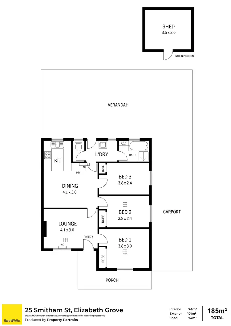 Floorplan of Homely house listing, 25 Smitham Street, Elizabeth Grove SA 5112