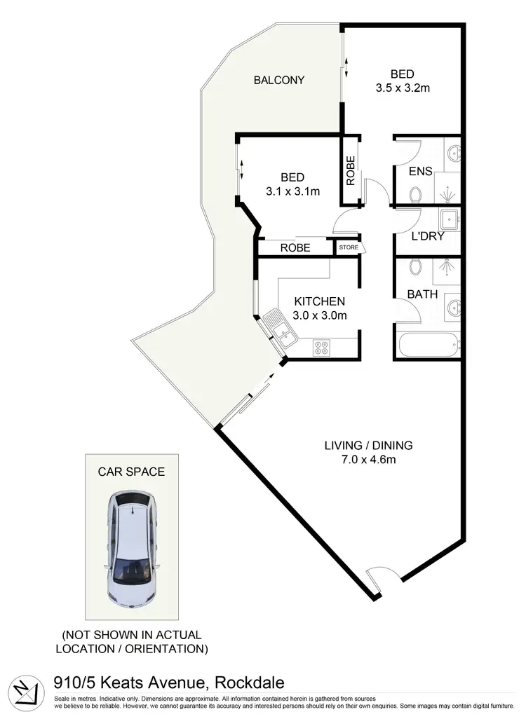 Floorplan of Homely apartment listing, 910/5 Keats Avenue, Rockdale NSW 2216