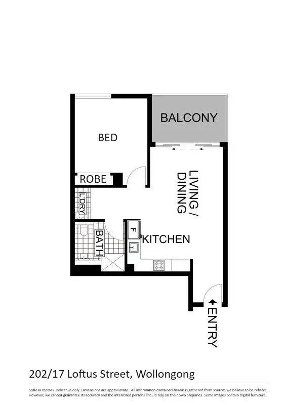 Floorplan of Homely apartment listing, 202/17 Loftus Street, Wollongong NSW 2500