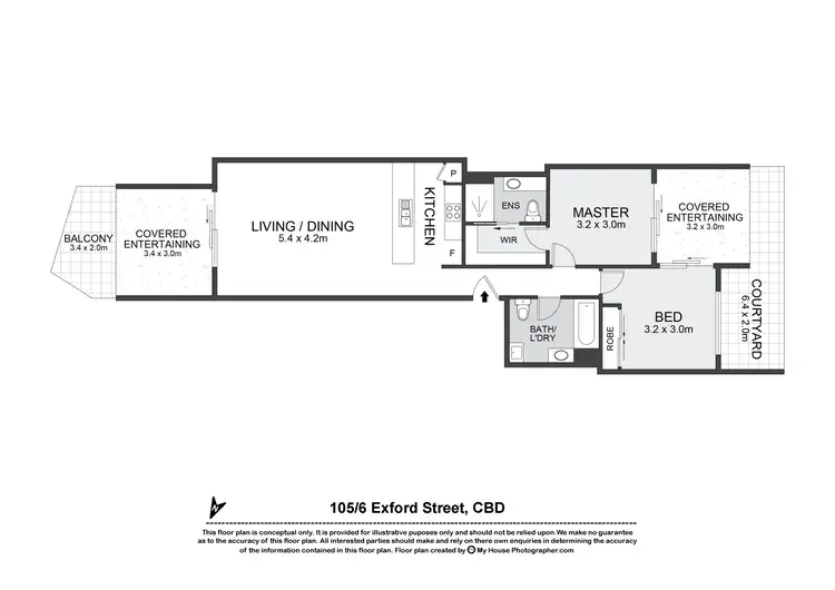 Floorplan of Homely apartment listing, 105/6 Exford Street, Brisbane City QLD 4000
