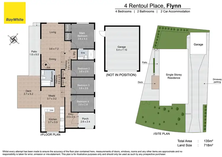Floorplan of Homely house listing, 4 Rentoul Place, Flynn ACT 2615