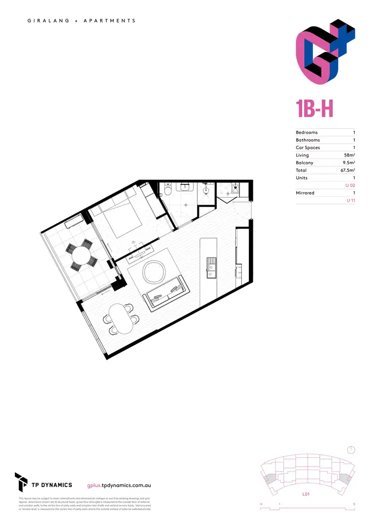 Floorplan of Homely apartment listing, 11/70 Canopus Crescent, Giralang ACT 2617