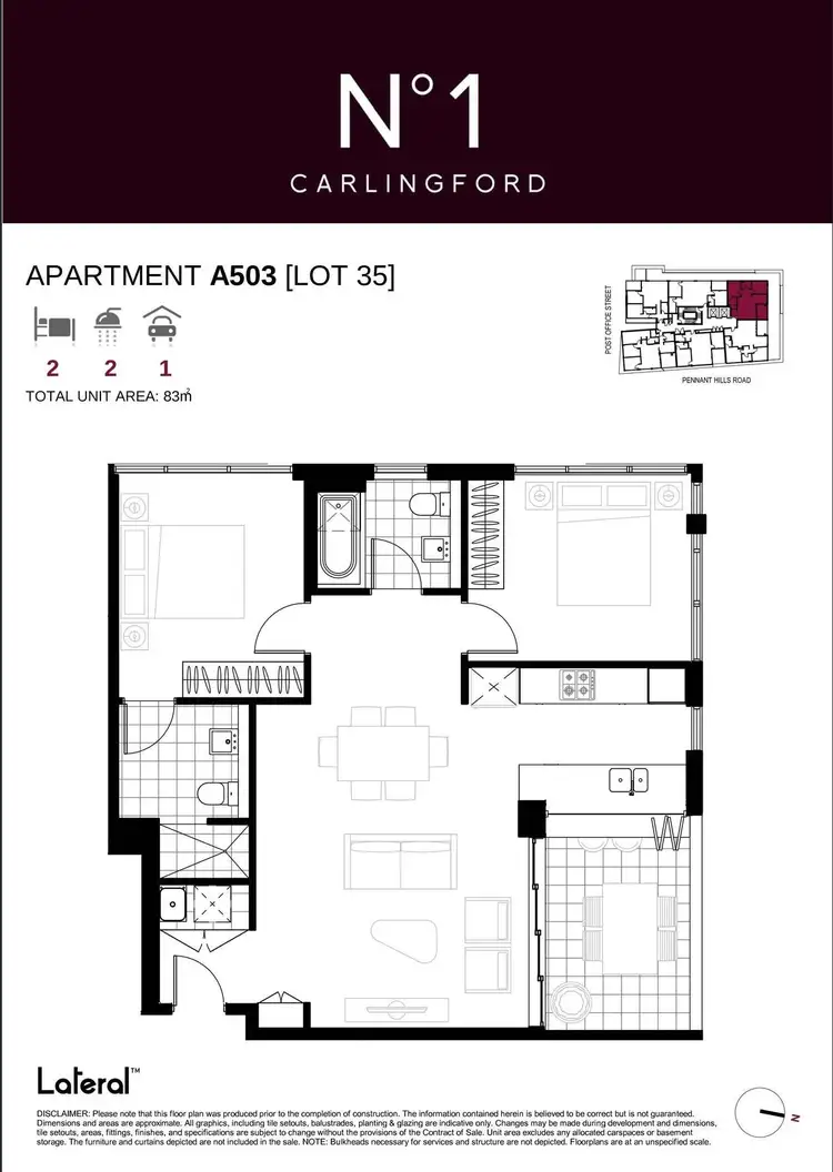 Floorplan of Homely apartment listing, 1 Post Office Street, Carlingford NSW 2118