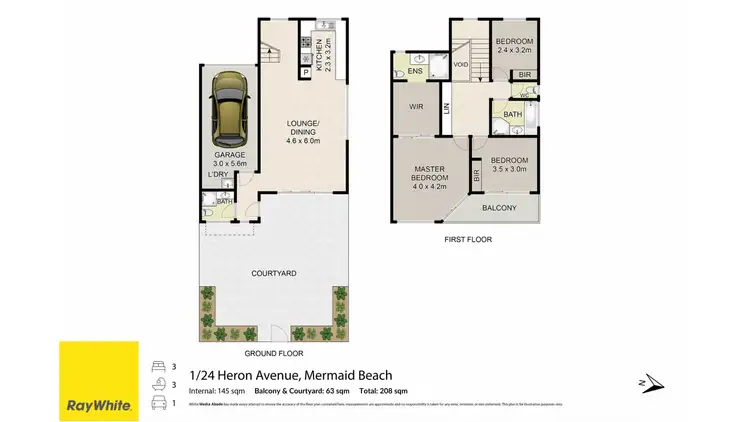 Floorplan of Homely townhouse listing, 1/24 Heron Avenue, Mermaid Beach QLD 4218