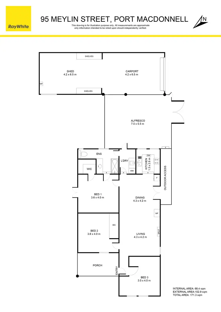 Floorplan of Homely house listing, 95 Meylin Street, Port Macdonnell SA 5291