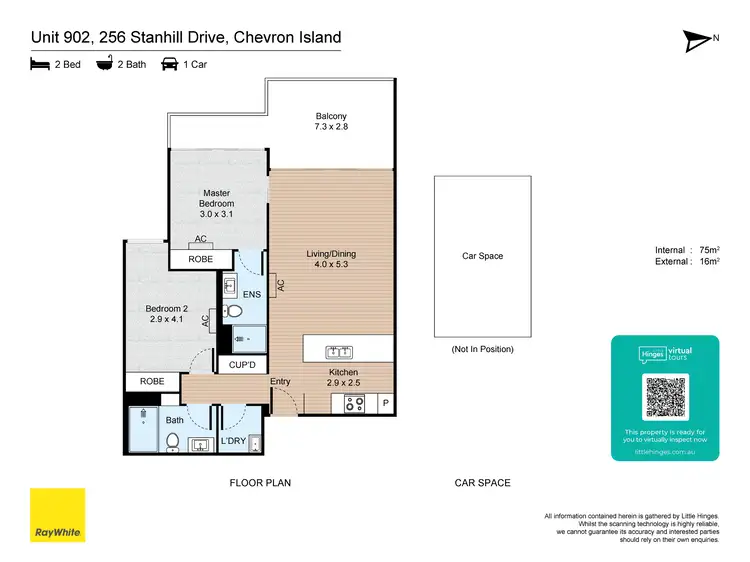 Floorplan of Homely apartment listing, 902/256 Stanhill Drive, Chevron Island QLD 4217