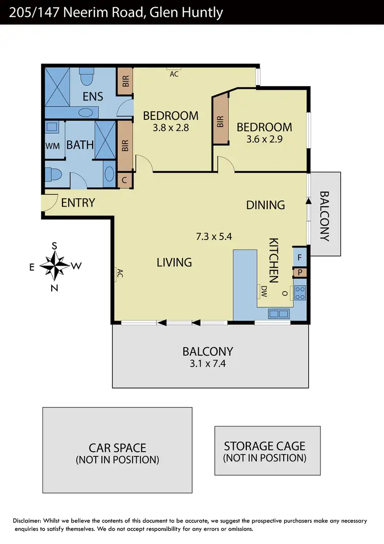 Floorplan of Homely apartment listing, 205/147 Neerim Road, Glen Huntly VIC 3163