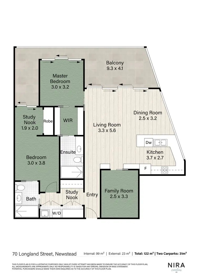 Floorplan of Homely apartment listing, 513/70 Longland Street, Newstead QLD 4006